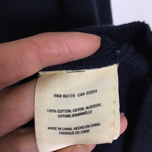 ANTHRO Knitted & Knotted Cold Shoulder Navy Knit Bell Sleeve Sweater Size XS - Picture 5 of 6